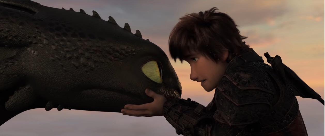 Hiccup abbraccia Sdentato - Dragon Trainer il mondo nascosto - film di animazione 2019 - film Dreamworks - Draghi - How to Train Your Dragon: The Hidden World