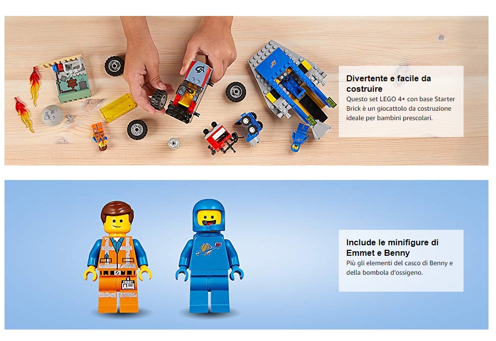 The lego movie 2 costruzioni officina di Emmet istruzioni montaggio pdf offerte e promozioni giochi bambini mattoncini