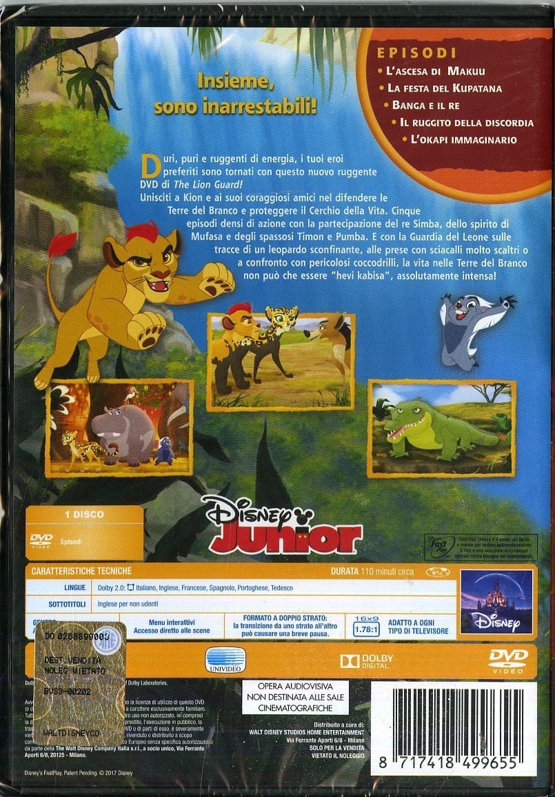 The Lion Guard DVD le terre dellavventura retro custodia - cartoni animati home video