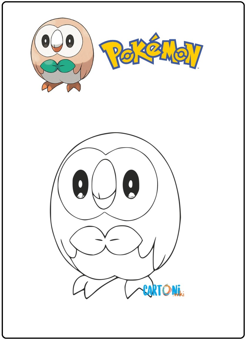 Pokemon Disegno Rowlet Da Colorare Cartoni Animati