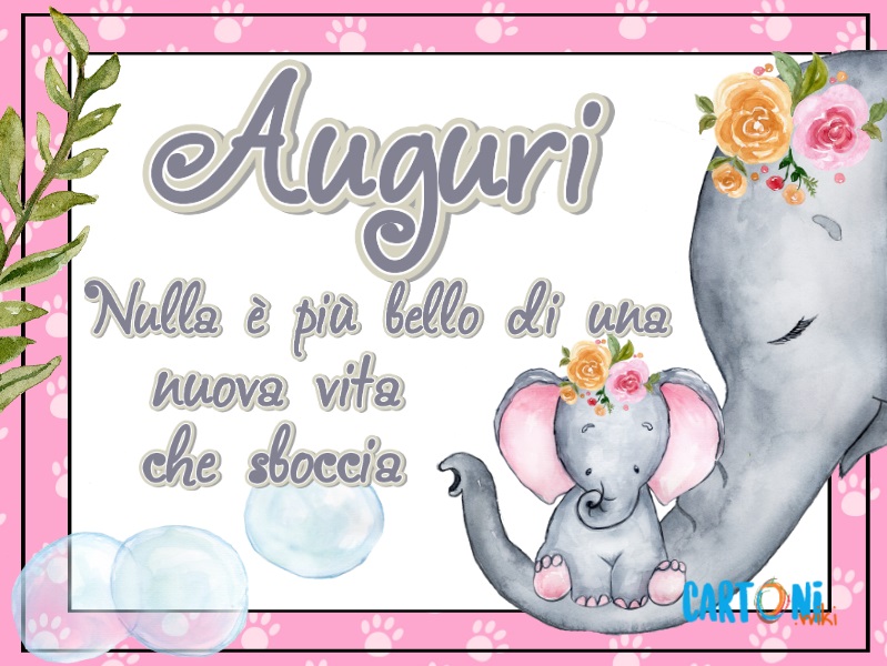 Auguri nascita bimba - Cartoni animati