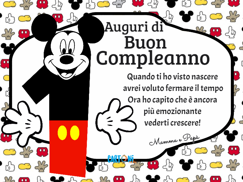 Auguri di buon compleanno 1 anno - Cartoni animati