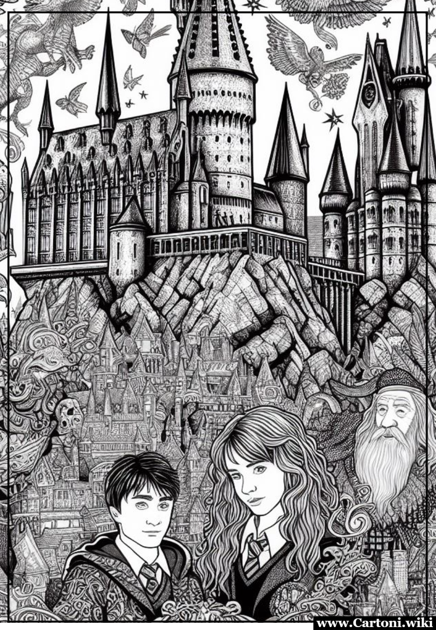 Disegno da Colorare per Piccoli Maghi: Harry Potter