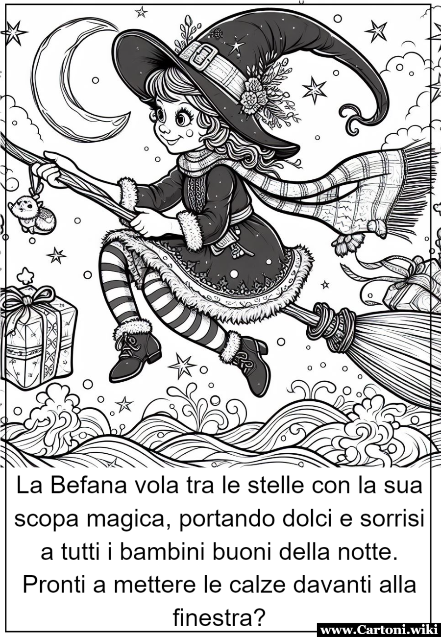 Disegni da colorare della Befana