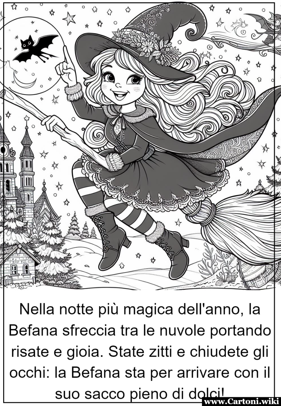 Disegni e immagini da colorare della Befana