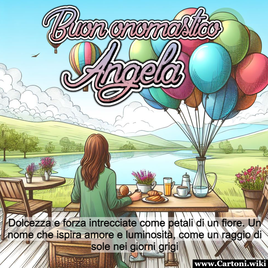 Angela buon onomastico Buon onomastico Angela questo biglietto di auguri  dedicato a te e al tuo splendido nome - Immagini gratis