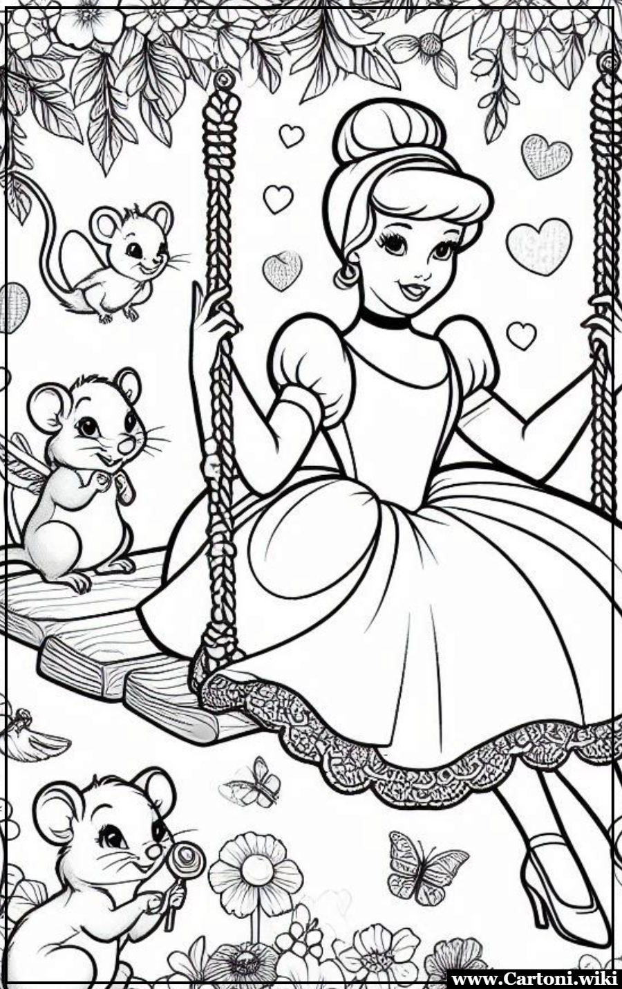 Immagine Cinderella da colorare Cenerentola,Disegni da colorare,Immagini da colorare,immagini da stampare,stampa e colora