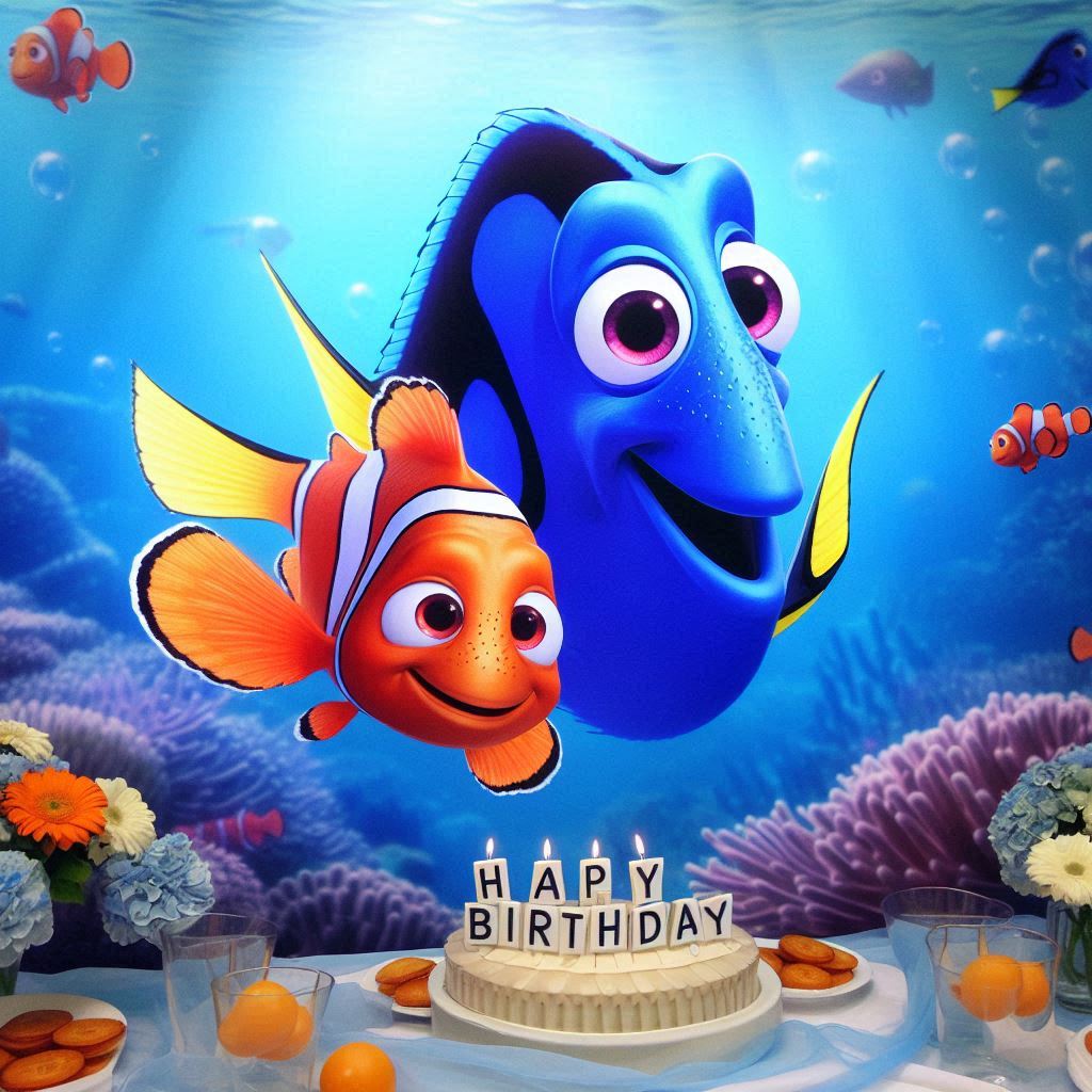 Alla ricerca di Nemo: immagini buon compleanno Biglietti di auguri,Immagini buon compleanno,Immagini Facebook,Immagini WhatsApp