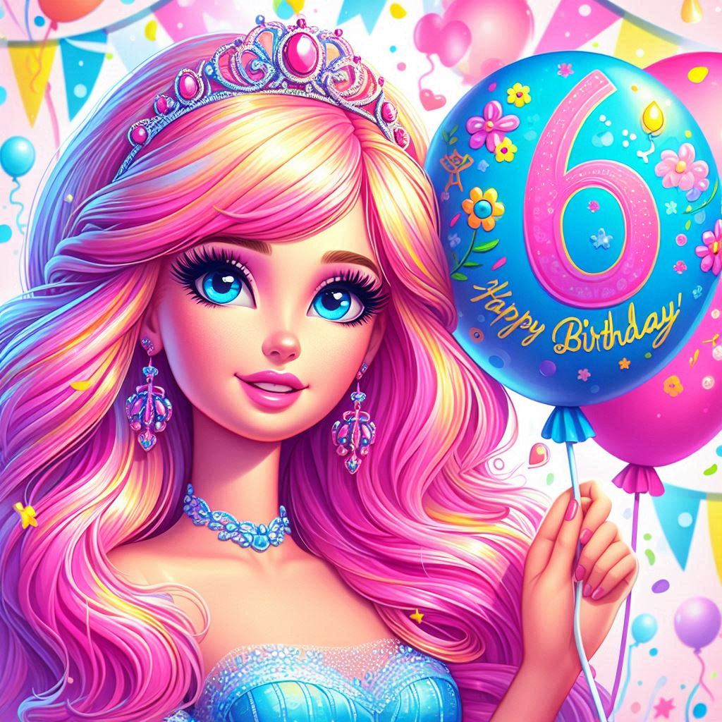 Buon compleanno 6 anni Barbie Happy birthday