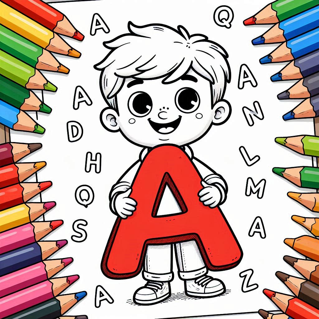 Lettera A disegni da colorare