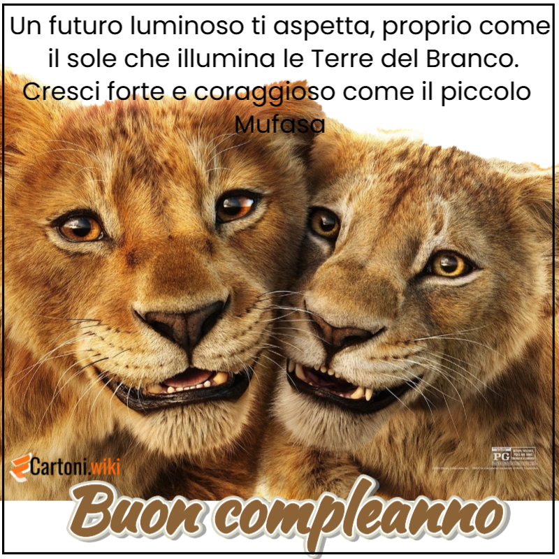 Biglietto buon compleanno con Mufasa il Re Leone