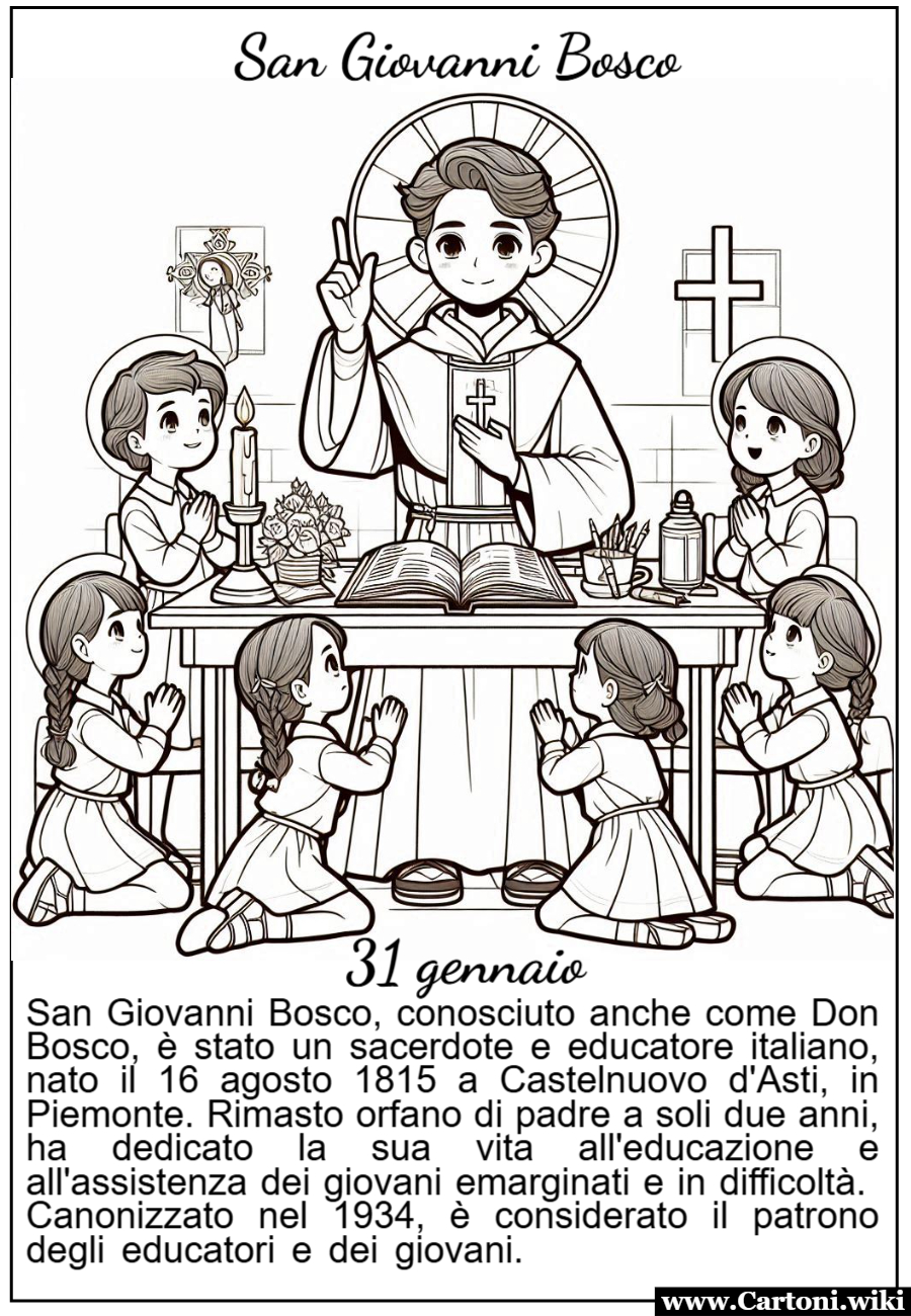 Disegno da colorare San Giovanni Bosco