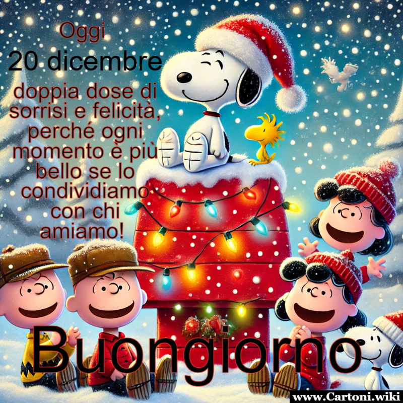 Diamo il buongiorno il 20 dicembre con Snoopy