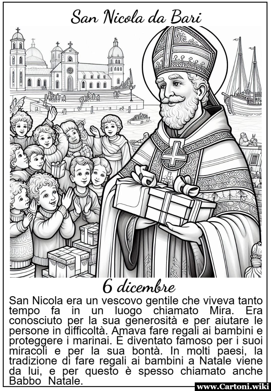 San Nicola da Bari disegno da colorare