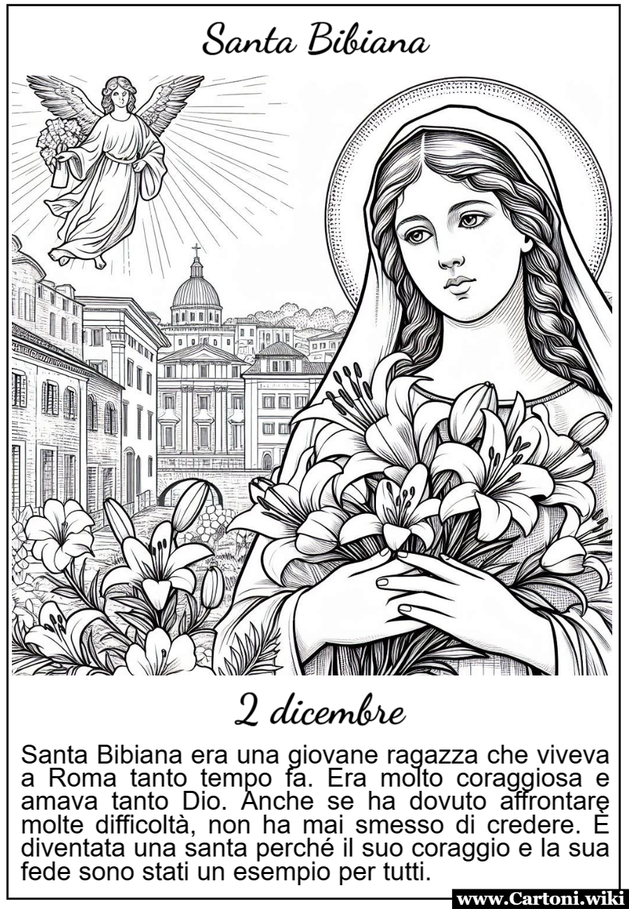 Disegno da colorare di Santa Bibiana per bambini