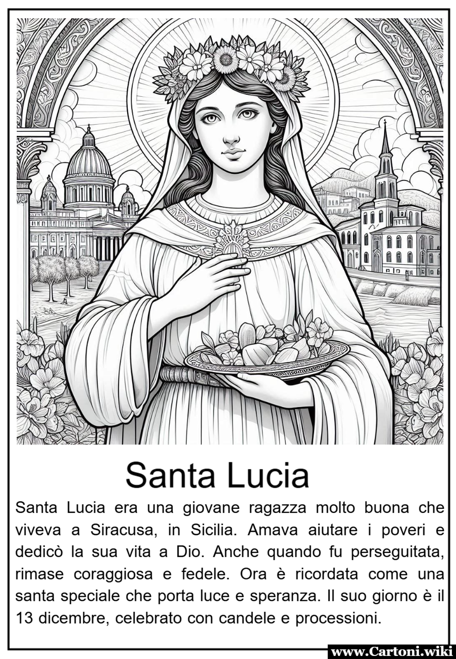 Santa Lucia: disegno da colorare per bambini