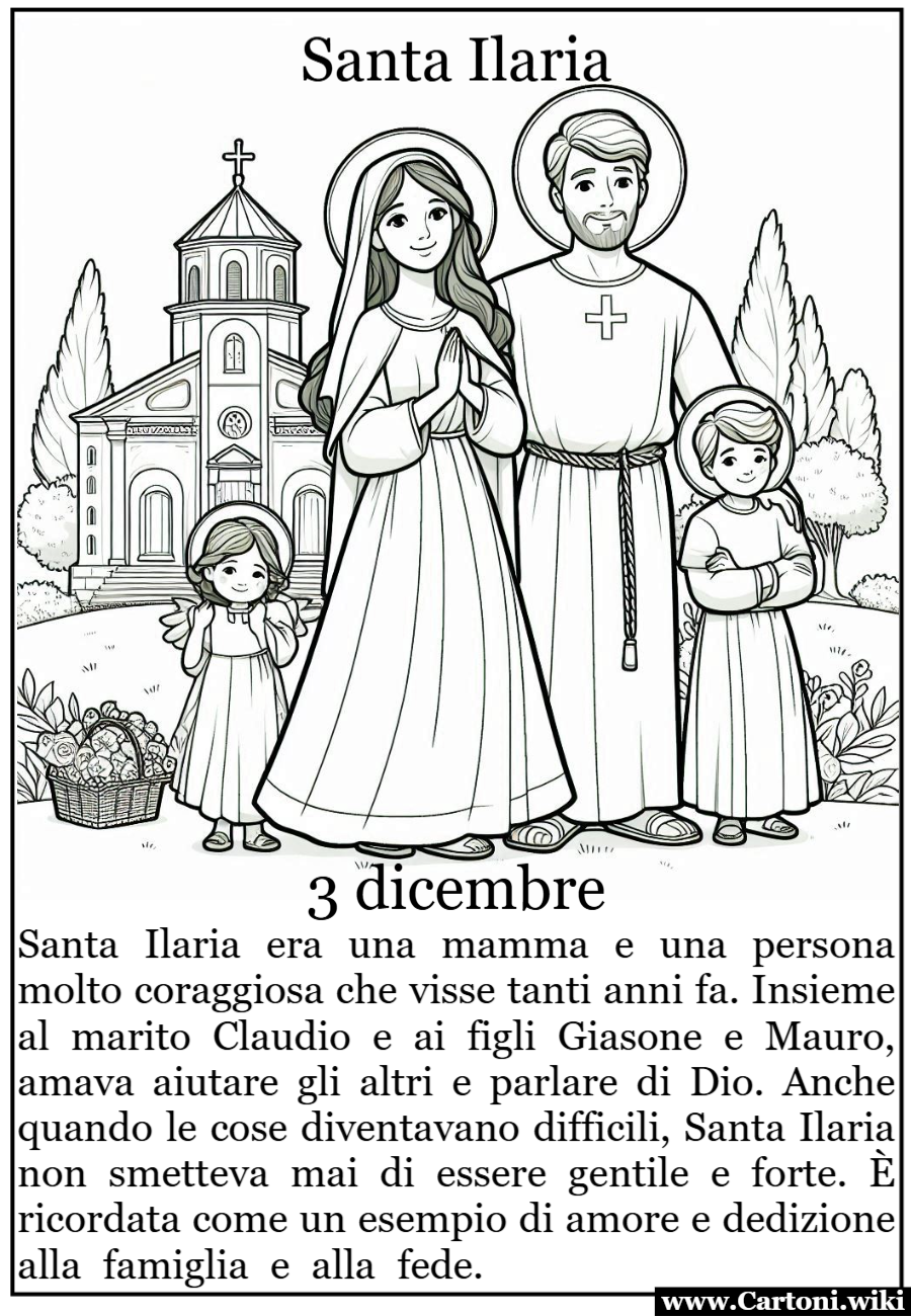 Disegno da colorare di Santa Ilaria il 3 dicembre