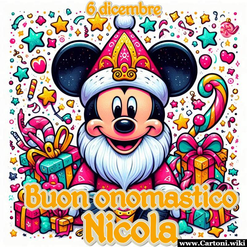 Auguri di Buon Onomastico con Topolino nei Panni di San Nicola!