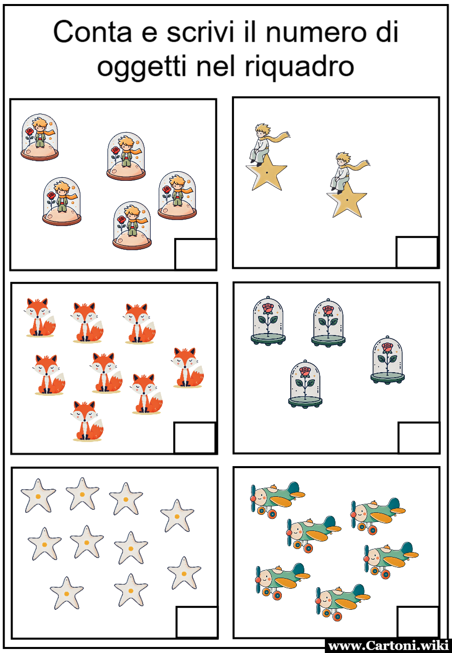 Scheda Didattica: Conta e Scrivi con il Piccolo Principe - Matematica per la Scuola Primaria