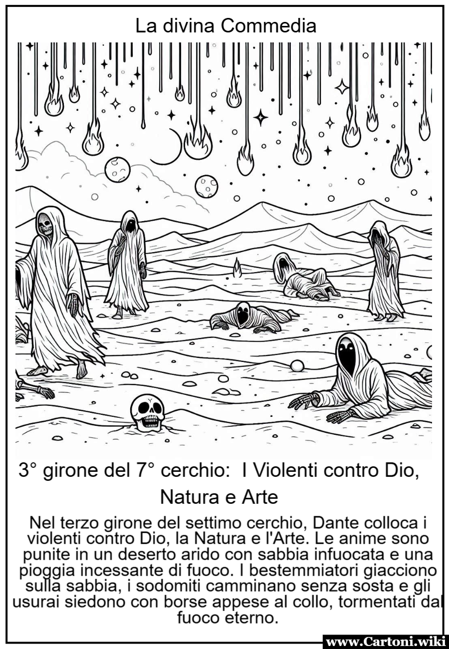 Il terzo girone del settimo cerchio dell'inferno della divina commedia