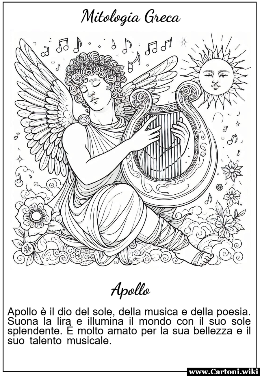 Disegno da colorare di Apollo della mitologia greca