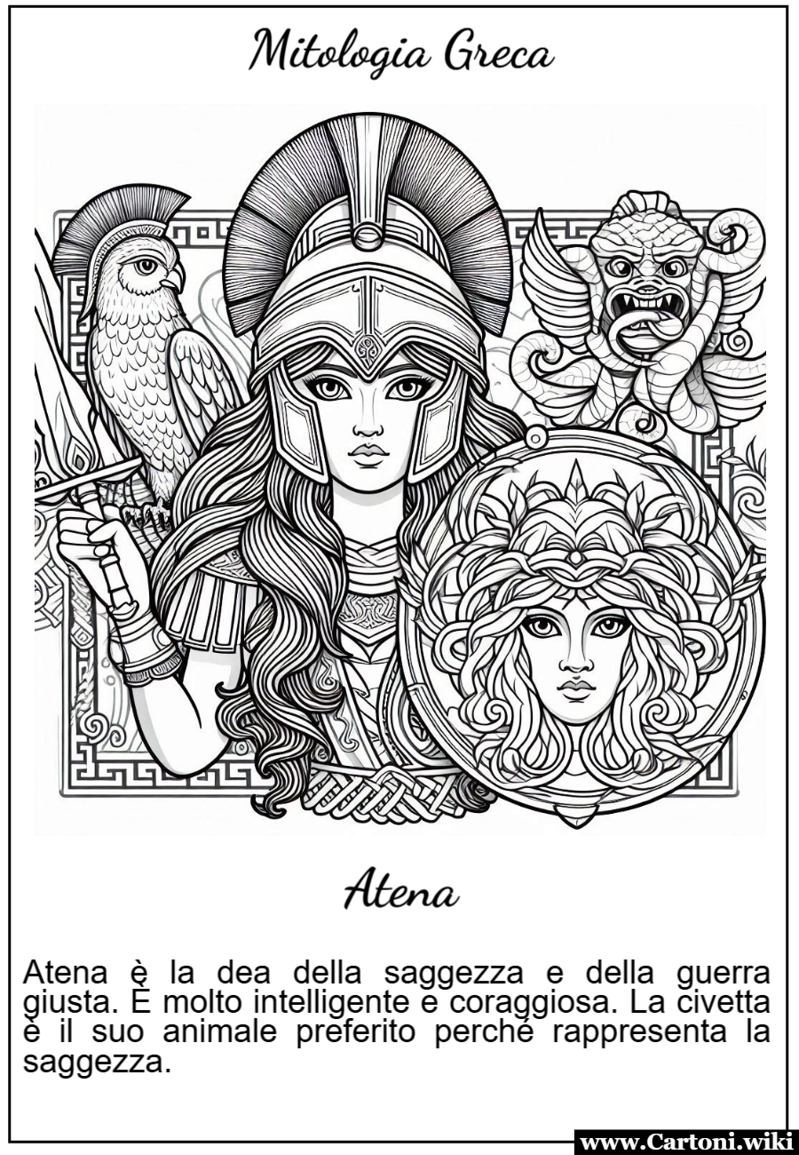 Disegno da colorare di Atena della mitologia greca