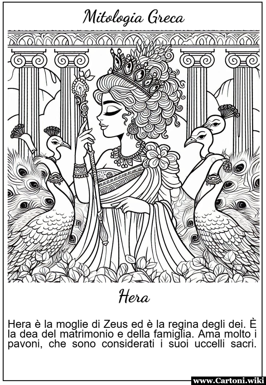 Disegno da colorare di Hera della mitologia greca