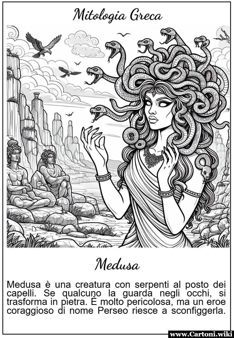 Disegno da colorare Medusa della mitologia greca