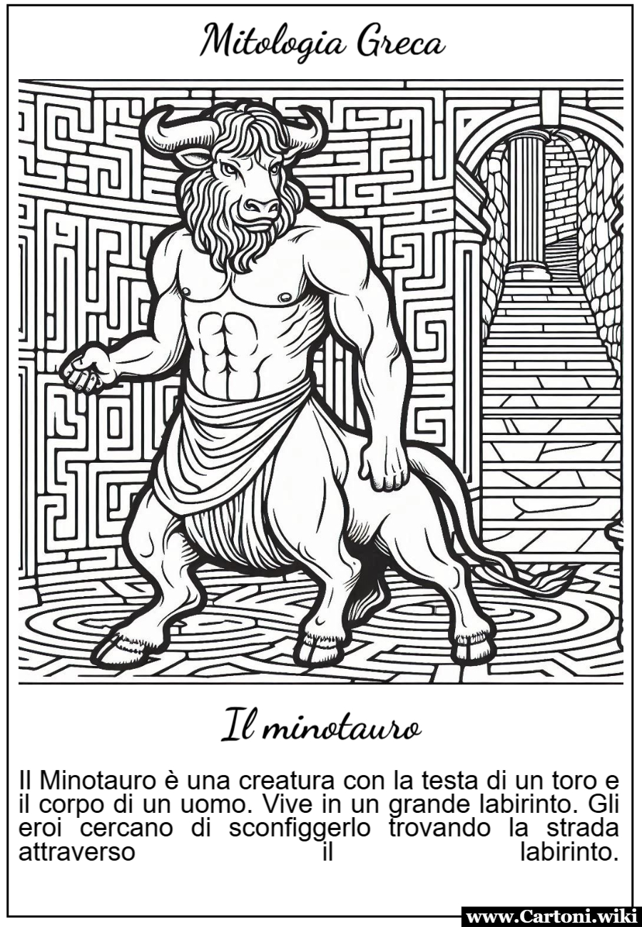 Disegno da colorare del minotauro della mitologia greca