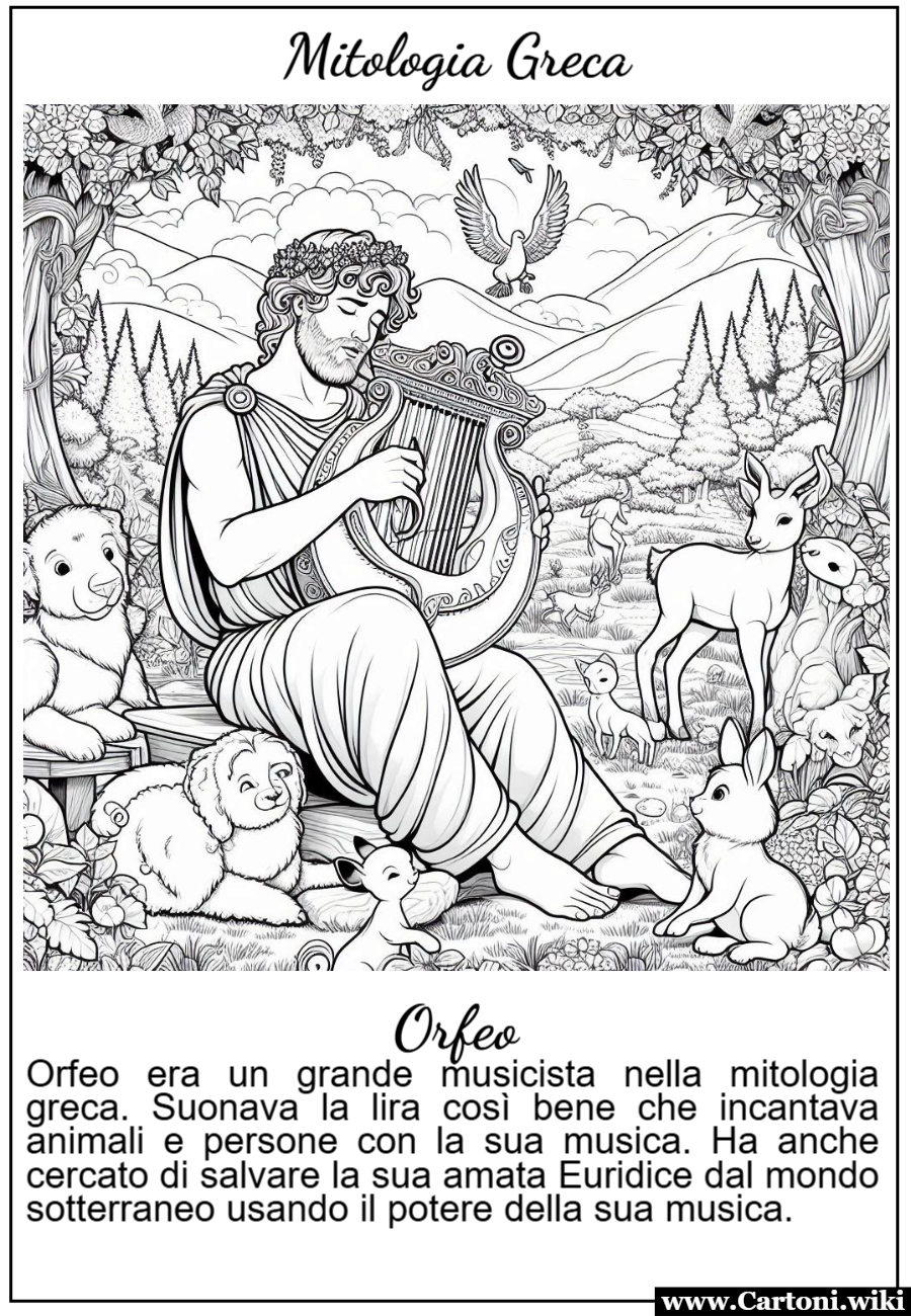 Disegno da colorare di Orfeo della mitologia greca