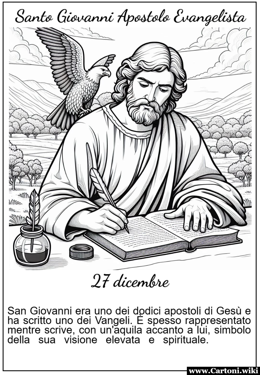 Disegno da colorare di San Giovanni Apostolo Evangelista