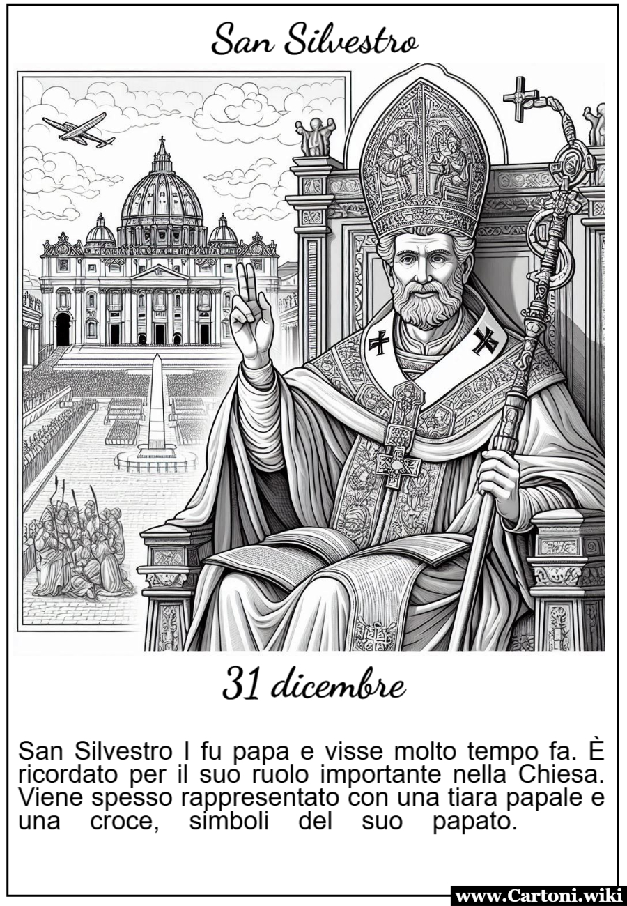 Disegno da colorare San Silvestro per il 31 dicembre