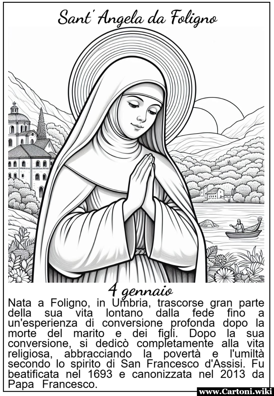 Disegno da colorare Sant'Angela da Foligno