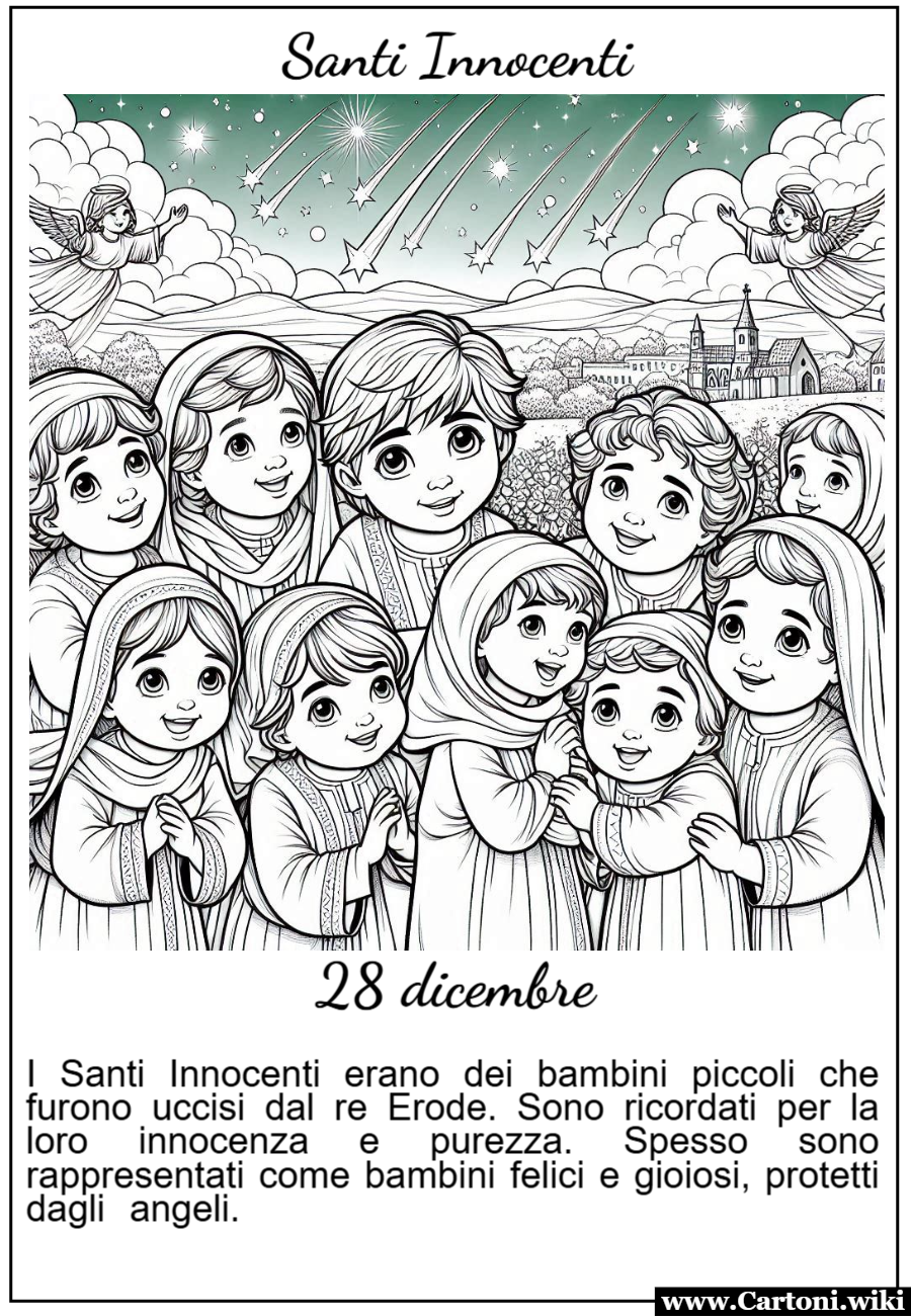 Disegno da colorare di Santi Innocenti per il 28 dicembre