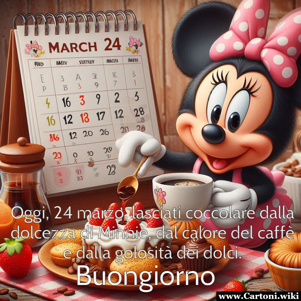 24 Marzo: un buongiorno dolcissimo con Minnie, caffè e dolci!